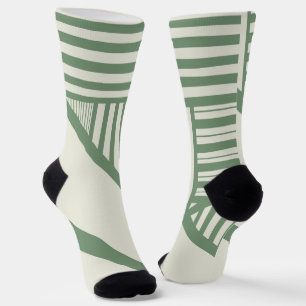 Dreiecksstreifen in Grün Socken
