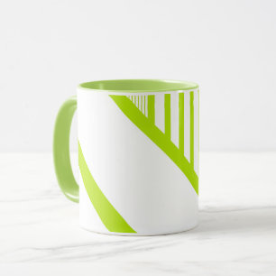 Dreiecksstreifen in Kalkgrün und Weiß Tasse