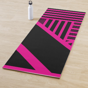 Dreiecksstreifen in Magenta und Schwarz Yogamatte