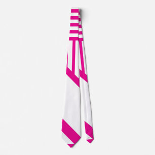 Dreiecksstreifen in Magenta und Weiß Krawatte