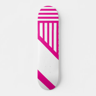Dreiecksstreifen in Magenta und Weiß Skateboard