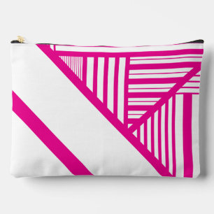 Dreiecksstreifen in Magenta und Weiß Zubehörtasche