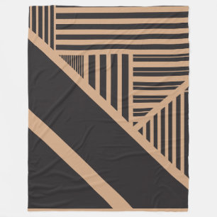 Dreiecksstreifen in Tan und Schwarz Fleecedecke
