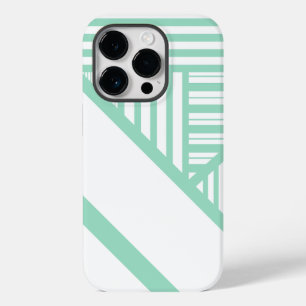 Dreiecksstreifen - Minzgrün und Weiß Case-Mate iPhone 14 Pro Hülle