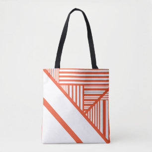 Dreiecksstreifen - orange und weiß tasche