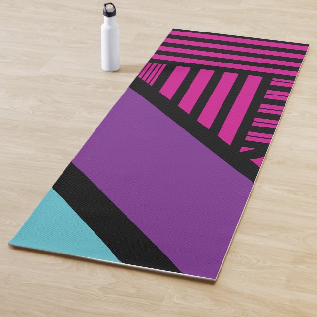 Dreiecksstreifen - rosa, Lila, blau und schwarz Yogamatte (Beispiel)