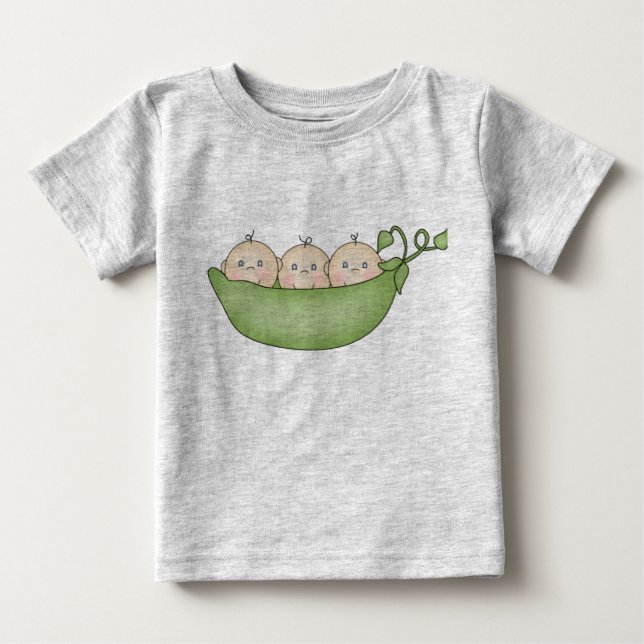 Dreiergruppe-Erbsen in einer Hülse Baby T-shirt (Vorderseite)