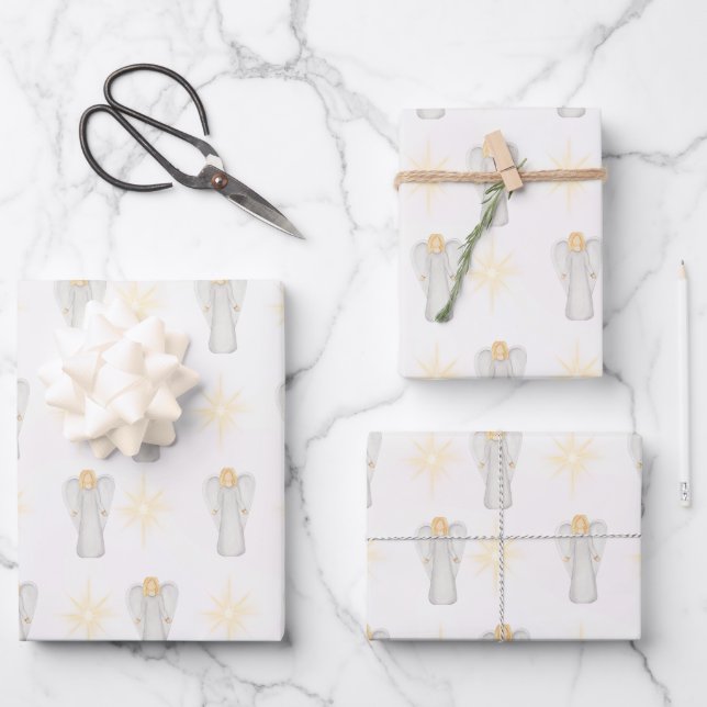 Dreierset flache Geschenkpapierbögen Geschenkpapier Set (Vorderseite)