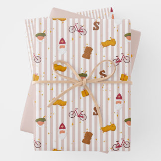 Dreierset flache Geschenkpapierbögen Geschenkpapier Set