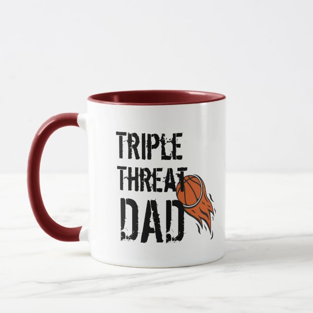 Dreifach-Bedrohung Basketball-Geschenk für Sport L Tasse (Links)