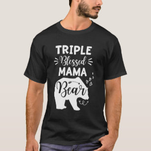 Dreifach gesegnete Mama-Bären-Herz-Arrow-Mama mit T-Shirt