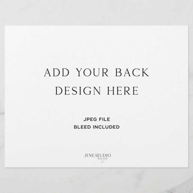 Dreifach-Hochzeitsprogramm 8,5 x 11" Flyer (Hinten)