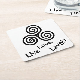 Dreifach-Spirale Live Liebe Lauschen auf Weiß Rechteckiger Pappuntersetzer
