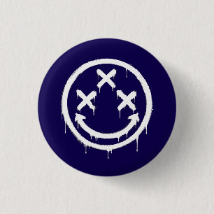 Dreifach X-Augen Graffiti-Lächeln Button