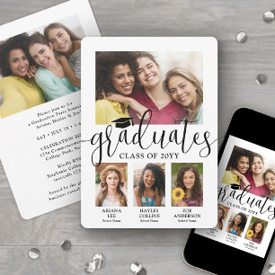 Dreifache Abschlussfeier 3 Absolventen Foto Collag Ankündigung