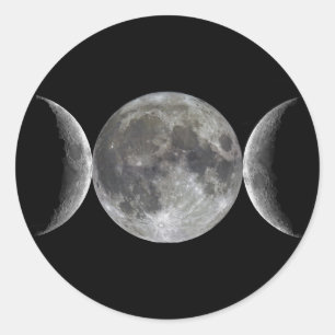 Dreifache Mond-Göttin Runder Aufkleber