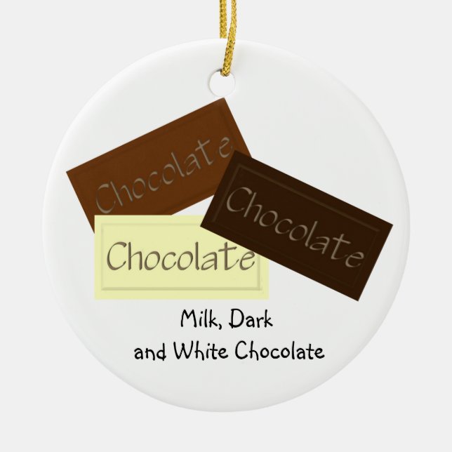 Dreifache Schokoladen-Weihnachtsverzierung Keramikornament (Vorne)