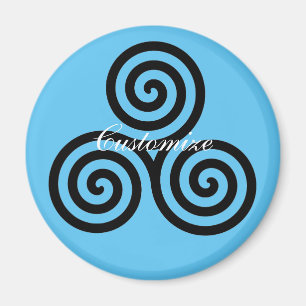 Dreifache schwarze Spiralen Thunder_Cove Magnet