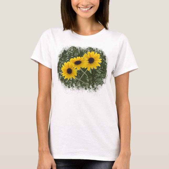 Dreifache Sonnenblume T-Shirt (Vorderseite)