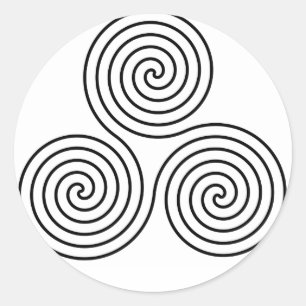Dreifache Spiralsymbol Runder Aufkleber
