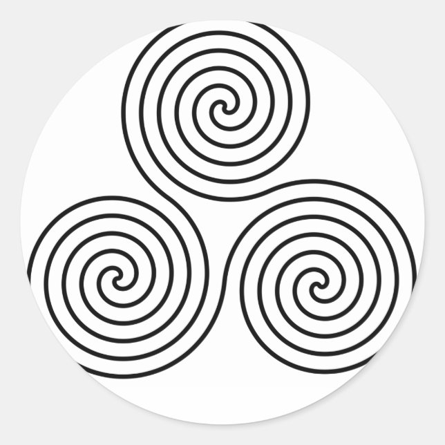 Dreifache Spiralsymbol Runder Aufkleber (Vorderseite)