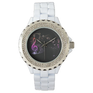 *~* dreifacher Clef-bunte moderne Musiknote Armbanduhr