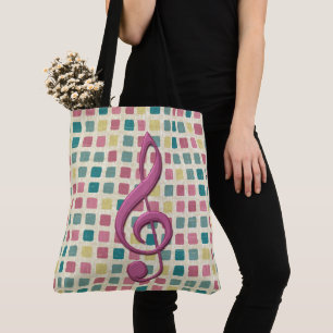 Dreifacher Clef-Mosaik-Muster-Rosa und aquamarines Tasche
