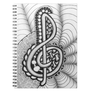 Dreifacher Clef-Musik-Gekritzel Notizblock
