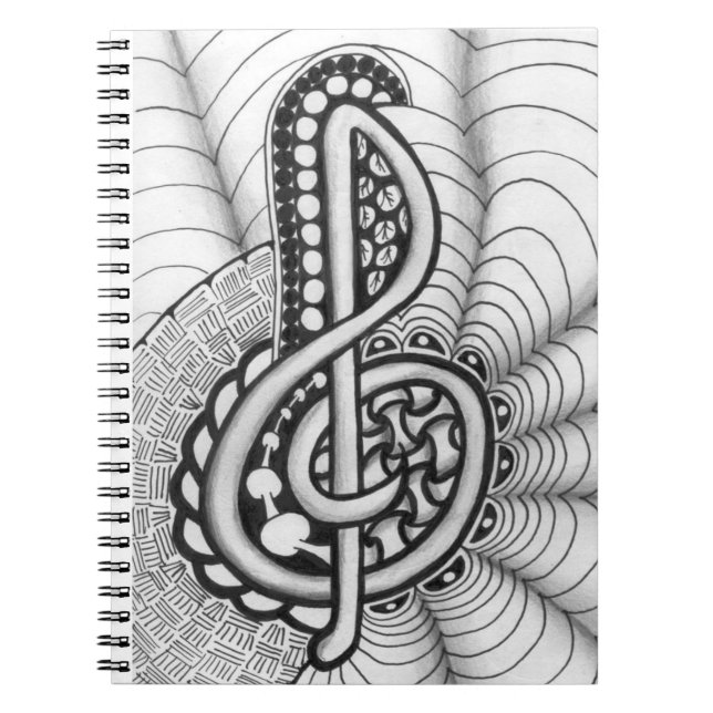 Dreifacher Clef-Musik-Gekritzel Notizblock (Vorderseite)
