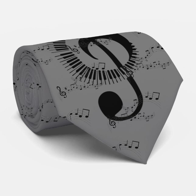 Dreifacher Clef-Musik-Krawatte Krawatte (Gerollt)