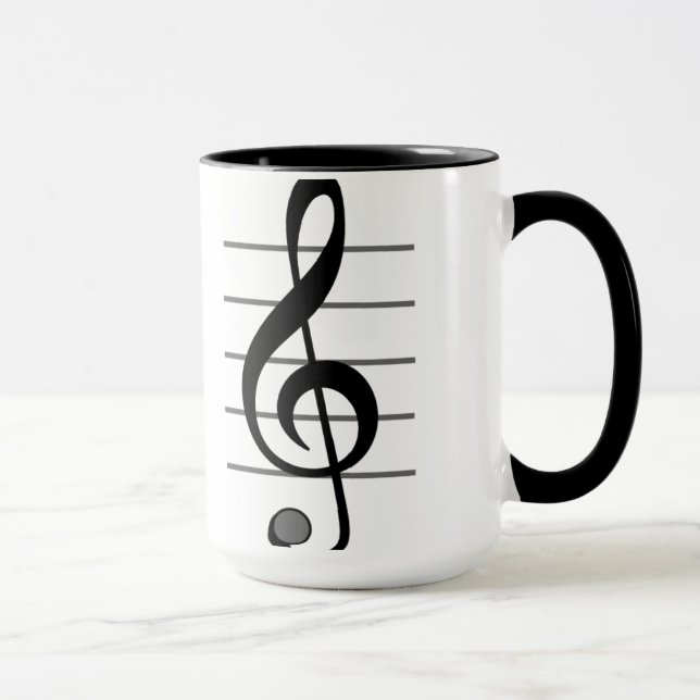 Dreifacher Clef-musikalische Anmerkungs-Tasse Tasse (Rechts)
