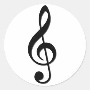 Dreifacher Clef Runder Aufkleber
