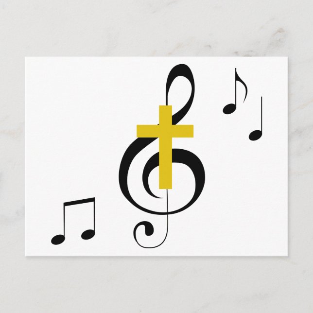 Dreifacher Clef und Kreuz Postkarte (Vorderseite)