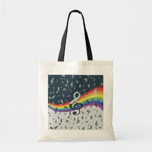 Dreifacher Clef-Wellen-Regenbogen-Farben Tragetasche