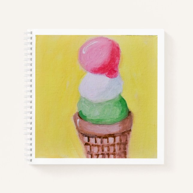 Dreifacher Eiscreme-Waffel Notizbuch (Vorderseite)