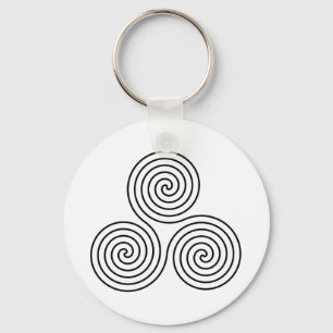 Dreifaches gewundenes Symbol Schlüsselanhänger