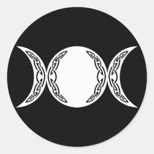 Dreifaches Göttin-Mond-Symbol Runder Aufkleber