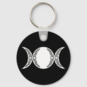 Dreifaches Göttin-Mond-Symbol Schlüsselanhänger