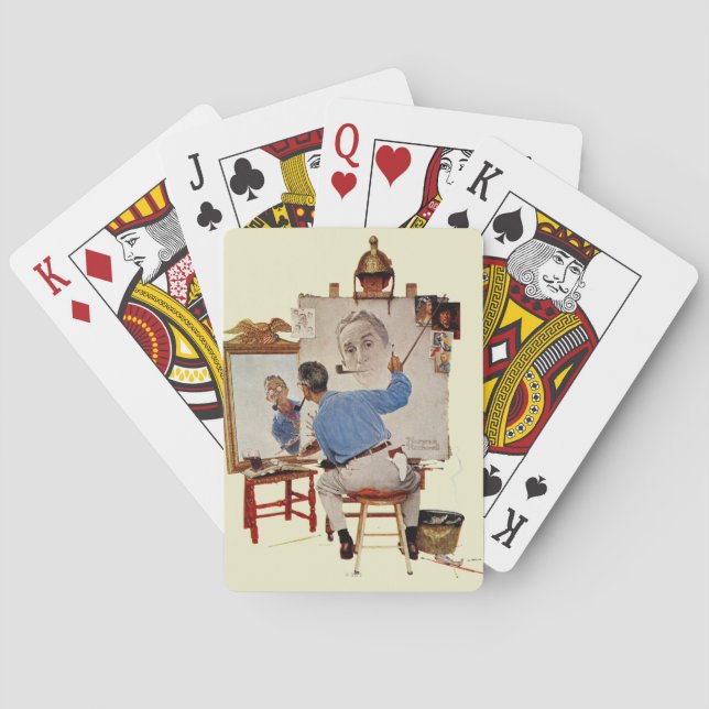 Dreifaches Selbstporträt Spielkarten (Rückseite)