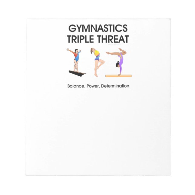 Dreifachgefahr für Gymnastik Notizblock (Vorderseite)