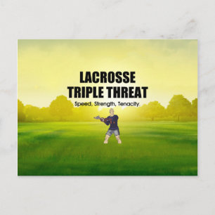 Dreifachgefahr für Lacrosse Postkarte