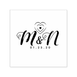 Dreifachherz - rustikale Buchstaben Permastempel