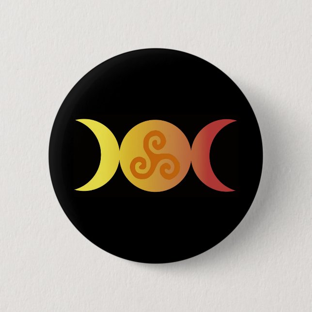 Dreifachmond mit einem Tiskell-schwarzer Untergrun Button (Vorderseite)