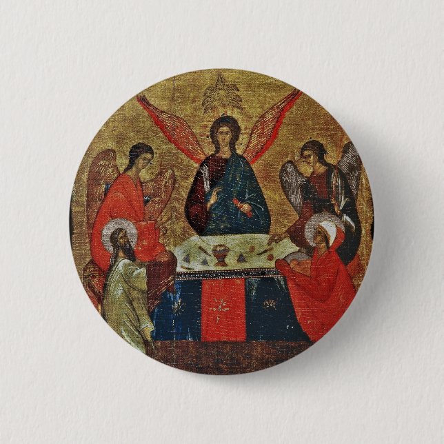 Dreifaltigkeit mit den Heiligen Button (Vorderseite)