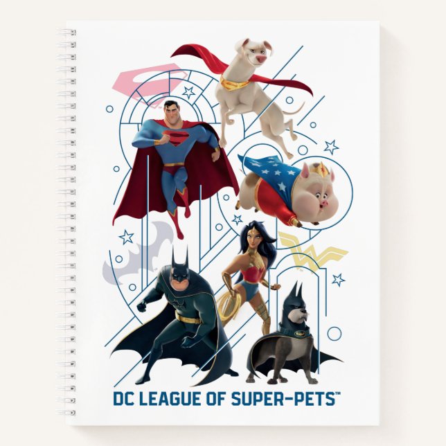 Dreifaltigkeitshelden und Super-Pets Notizbuch (Vorderseite)