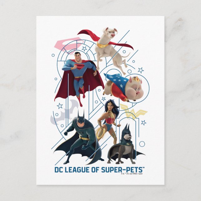 Dreifaltigkeitshelden und Super-Pets Postkarte (Vorderseite)