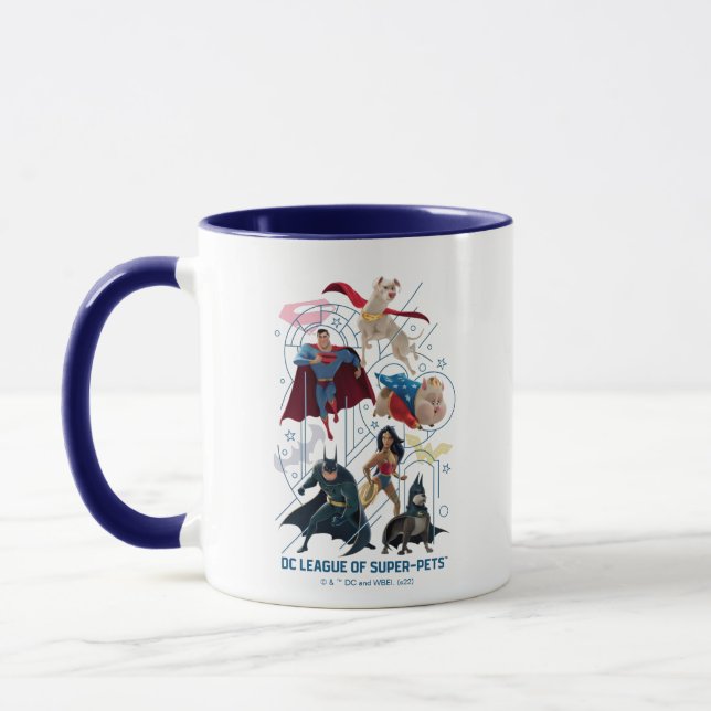Dreifaltigkeitshelden und Super-Pets Tasse (Links)