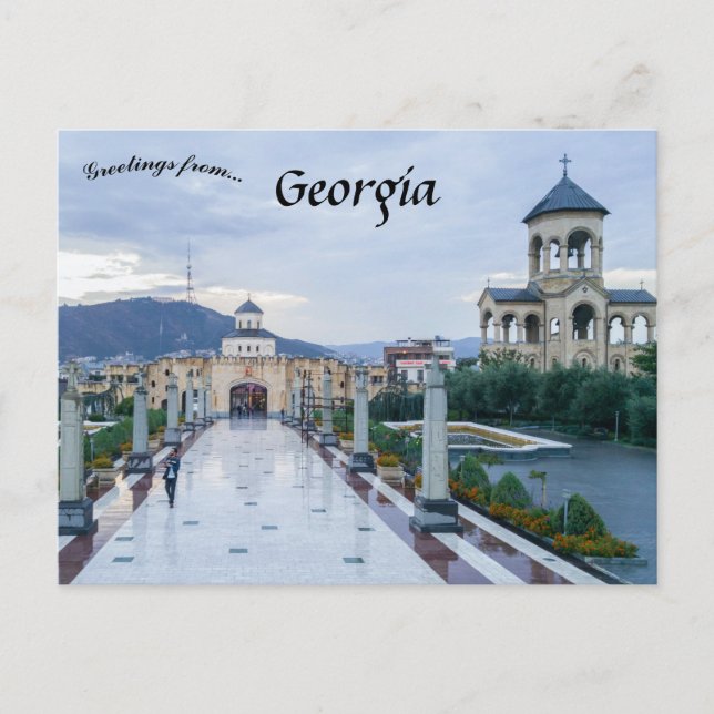 Dreifaltigkeitskirche Tiflis Georgien Postkarte (Vorderseite)