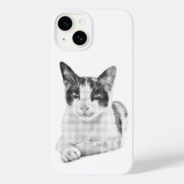 Dreifarbenkatze Halftone Case-Mate iPhone 14 Hülle (Rückseite)