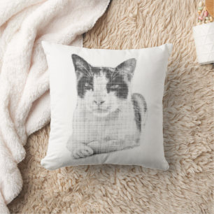Dreifarbenkatze Halftone Kissen